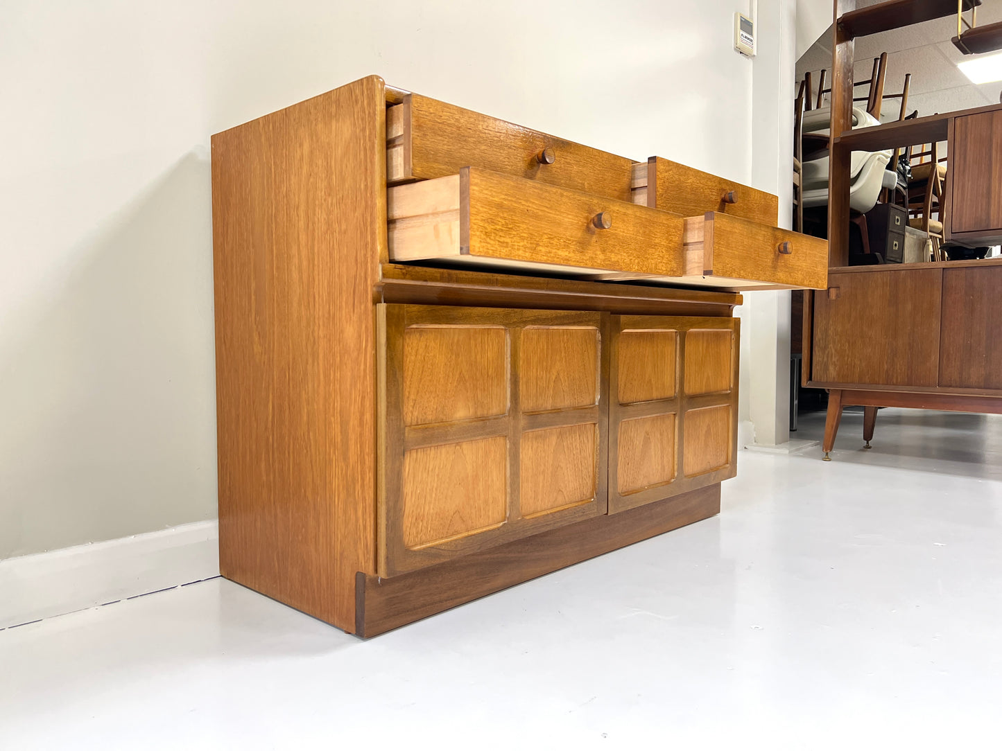 Nathan Squares, Mid Century Teak Compact Sideboard / Cupboard