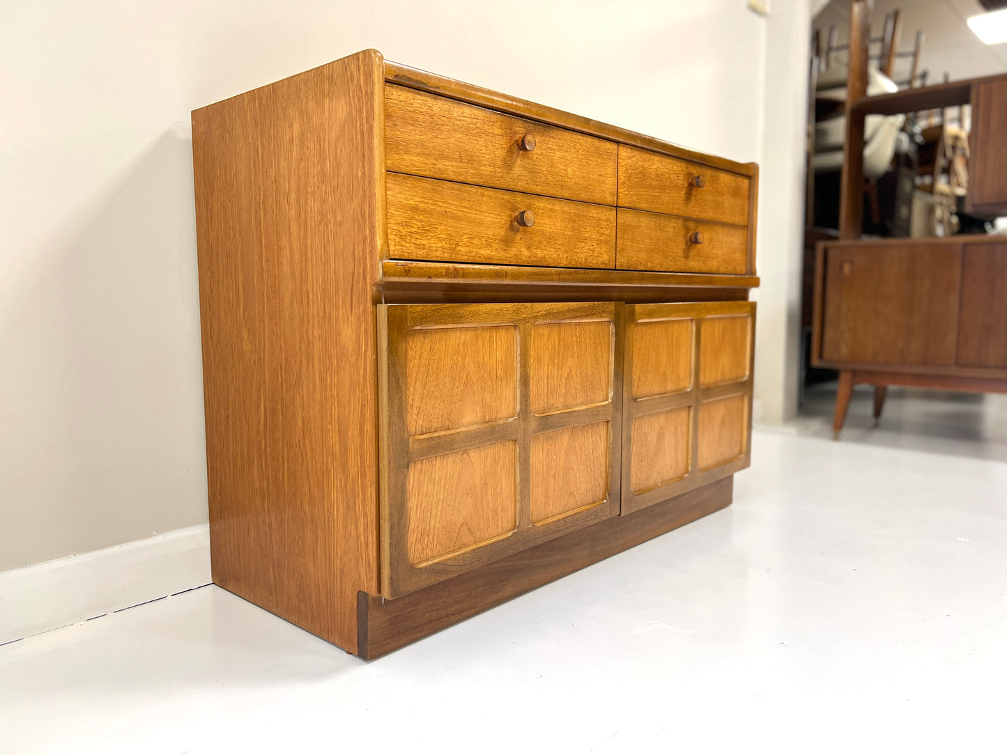 Nathan Squares, Mid Century Teak Compact Sideboard / Cupboard
