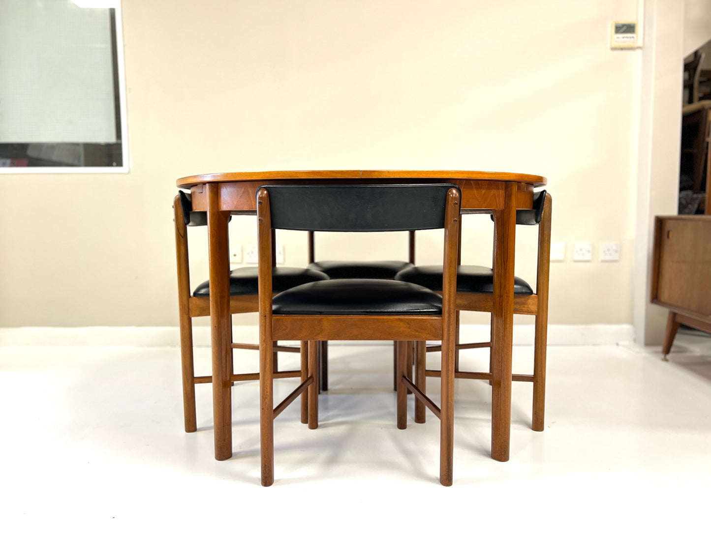Mcintosh, Mid Century Tuck Under Extending Dining Table & Chairs