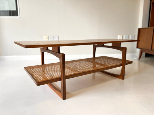 G Plan Quadrille, Mid Century Teak & Cane Coffee Table