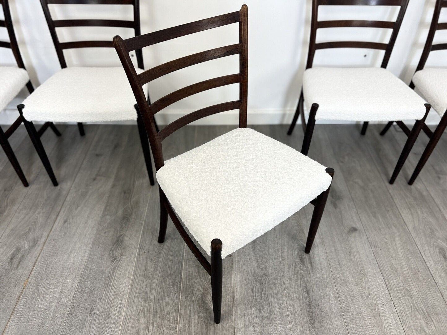 Johannes Andersen, Set of 5 Mid Century Rosewood Dining Chairs