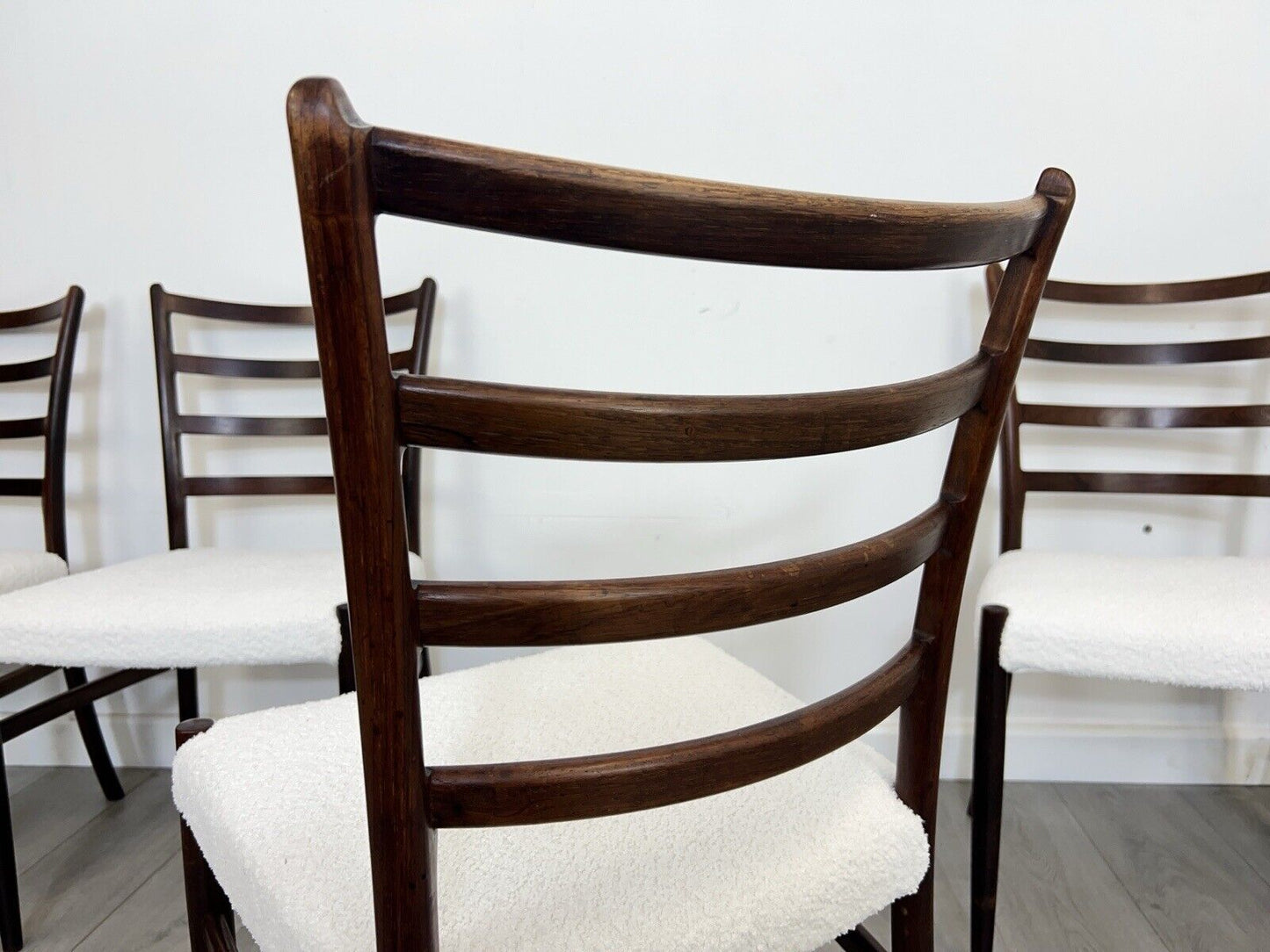 Johannes Andersen, Set of 5 Mid Century Rosewood Dining Chairs