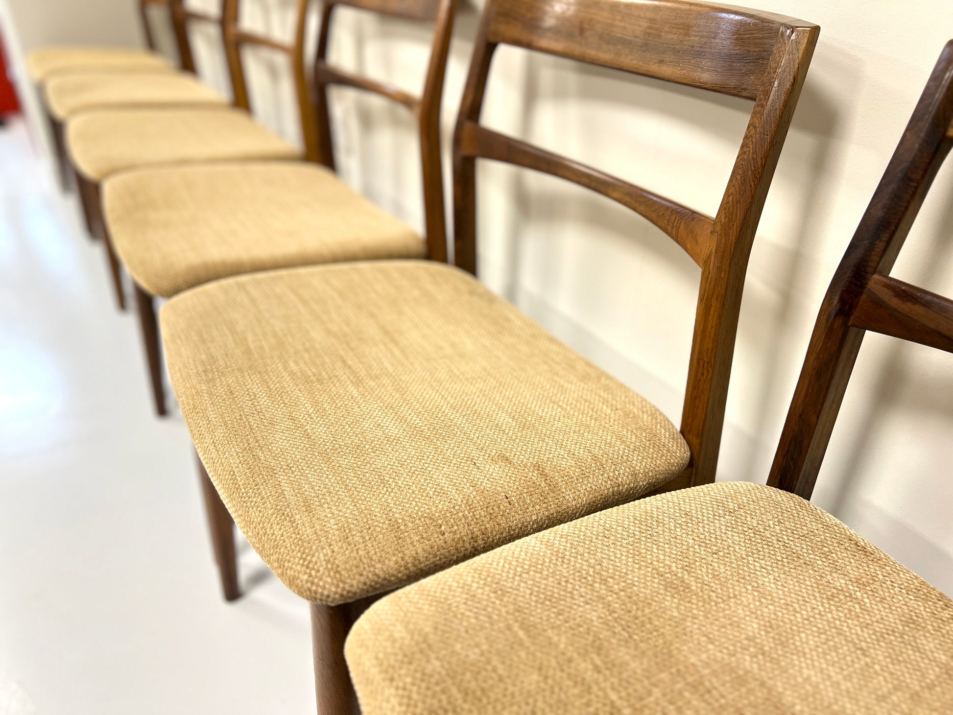 Henning Kjaernulf, Set of 6 Mid Century Danish Rosewood Dining Chairs