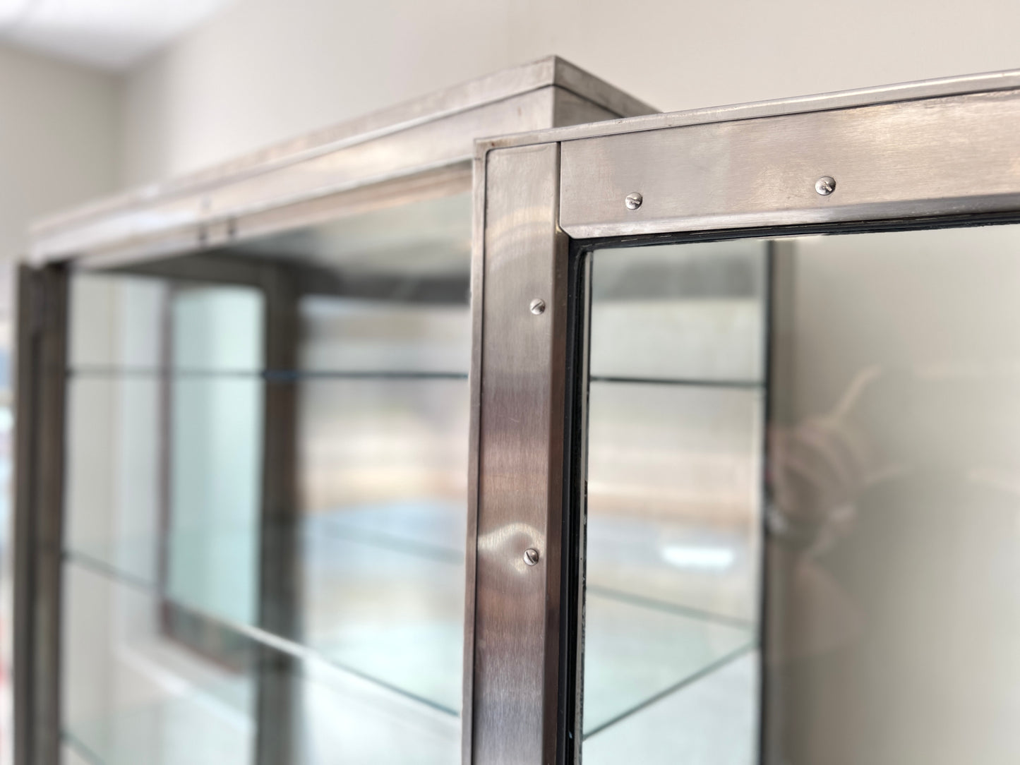 20th Century Stainless Steel & Glass Medical Cabinet