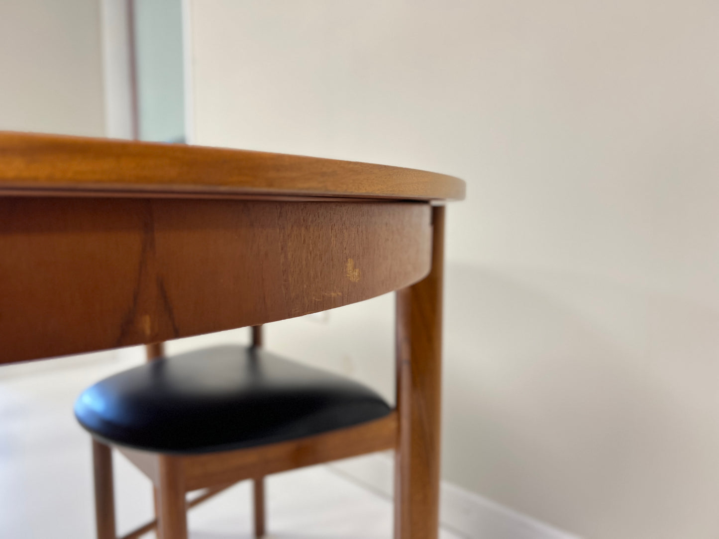 Mcintosh, Mid Century Tuck Under Extending Dining Table & Chairs