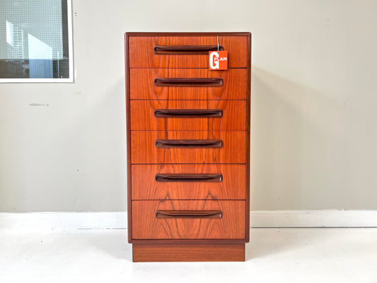 G Plan Fresco, 6 Drawer Teak Chest of Drawers / Tallboy