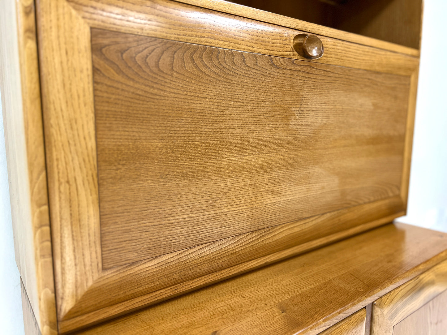 Ercol Windsor, Vintage Compact Bookcase Bureau
