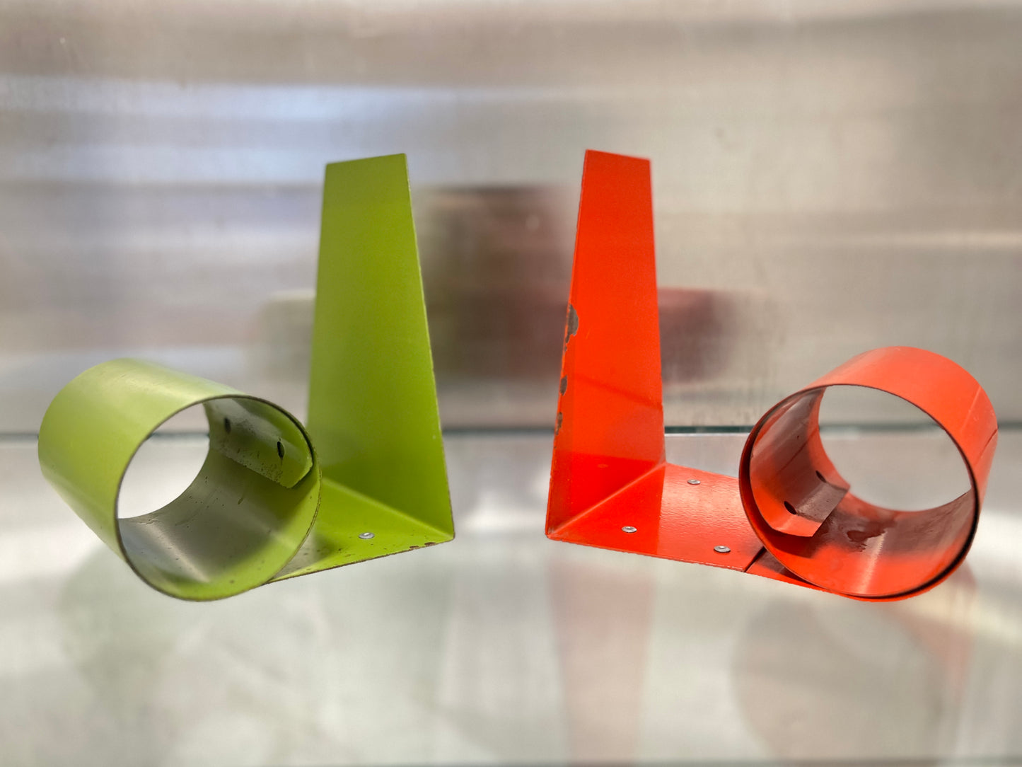 Vintage Pair of Sprung Steel Bookends
