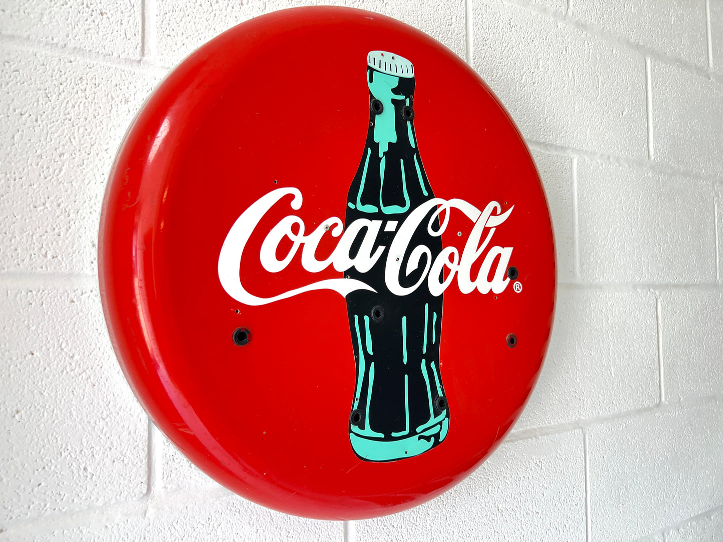 Homemade Coca Cola Button Sign