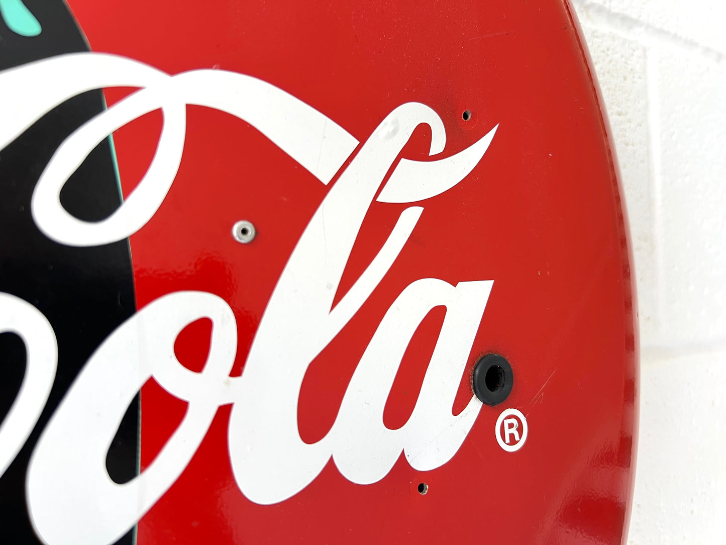 Homemade Coca Cola Button Sign