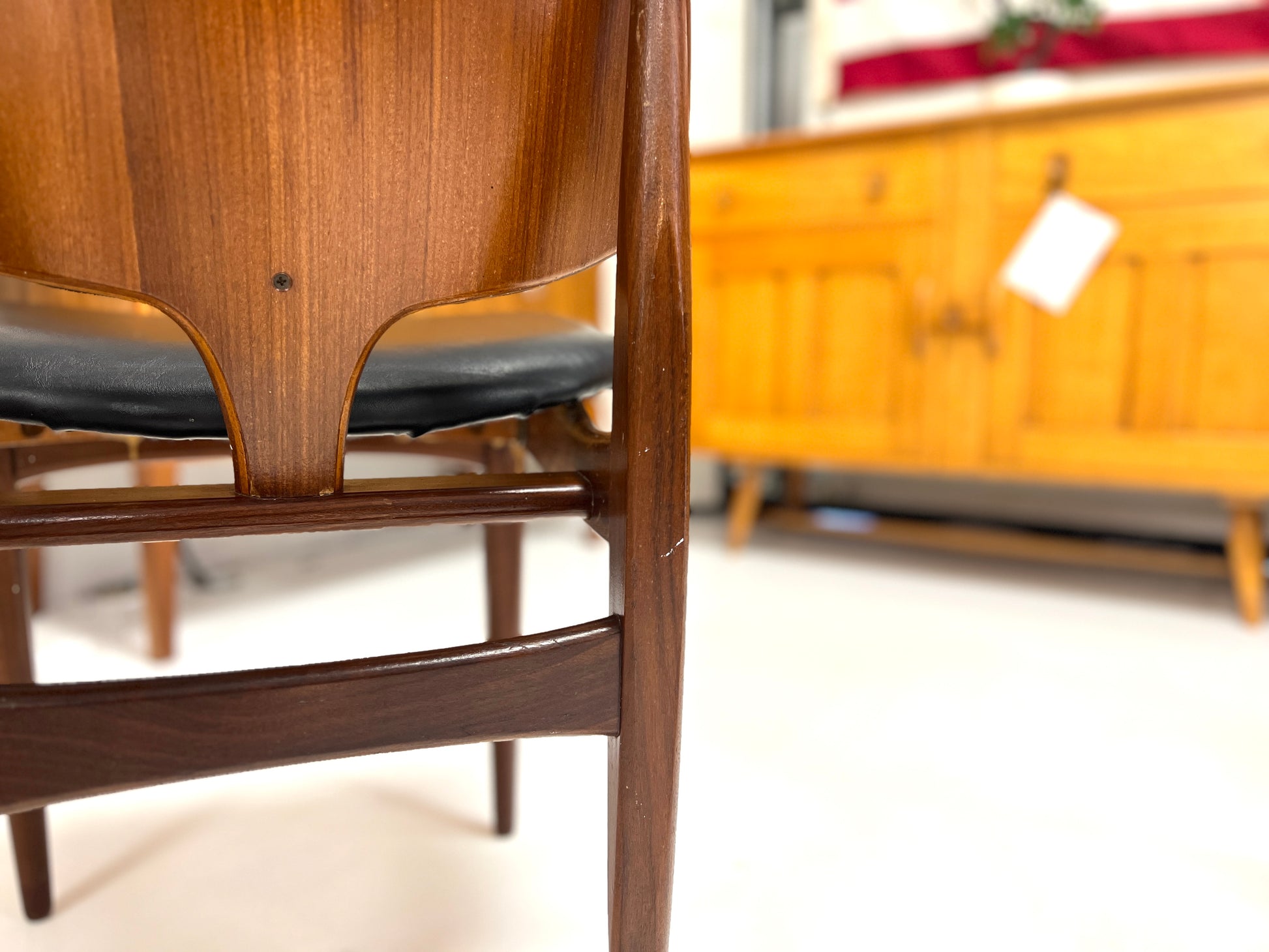 Pair of Eilliotts of Newbury, Teak and Leatherette Dining Chairs