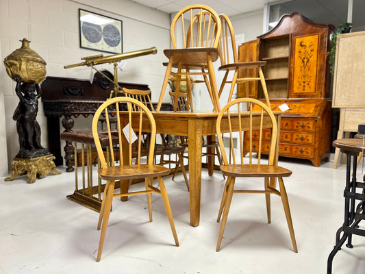 Set of 5 Mid-Century Ercol Model 400 Dining Chairs