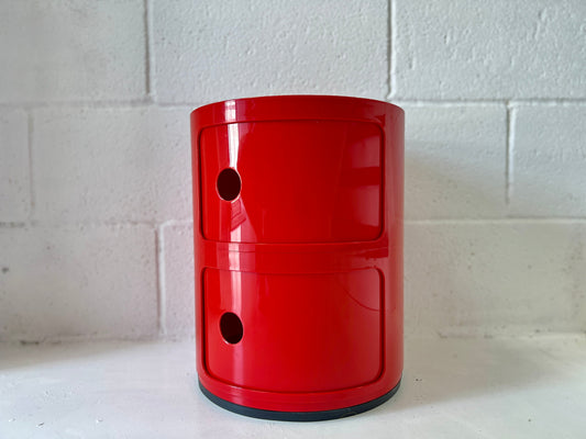 Red Kartell Componibili Two-Tier Storage Unit by Anna Castelli Ferrieri