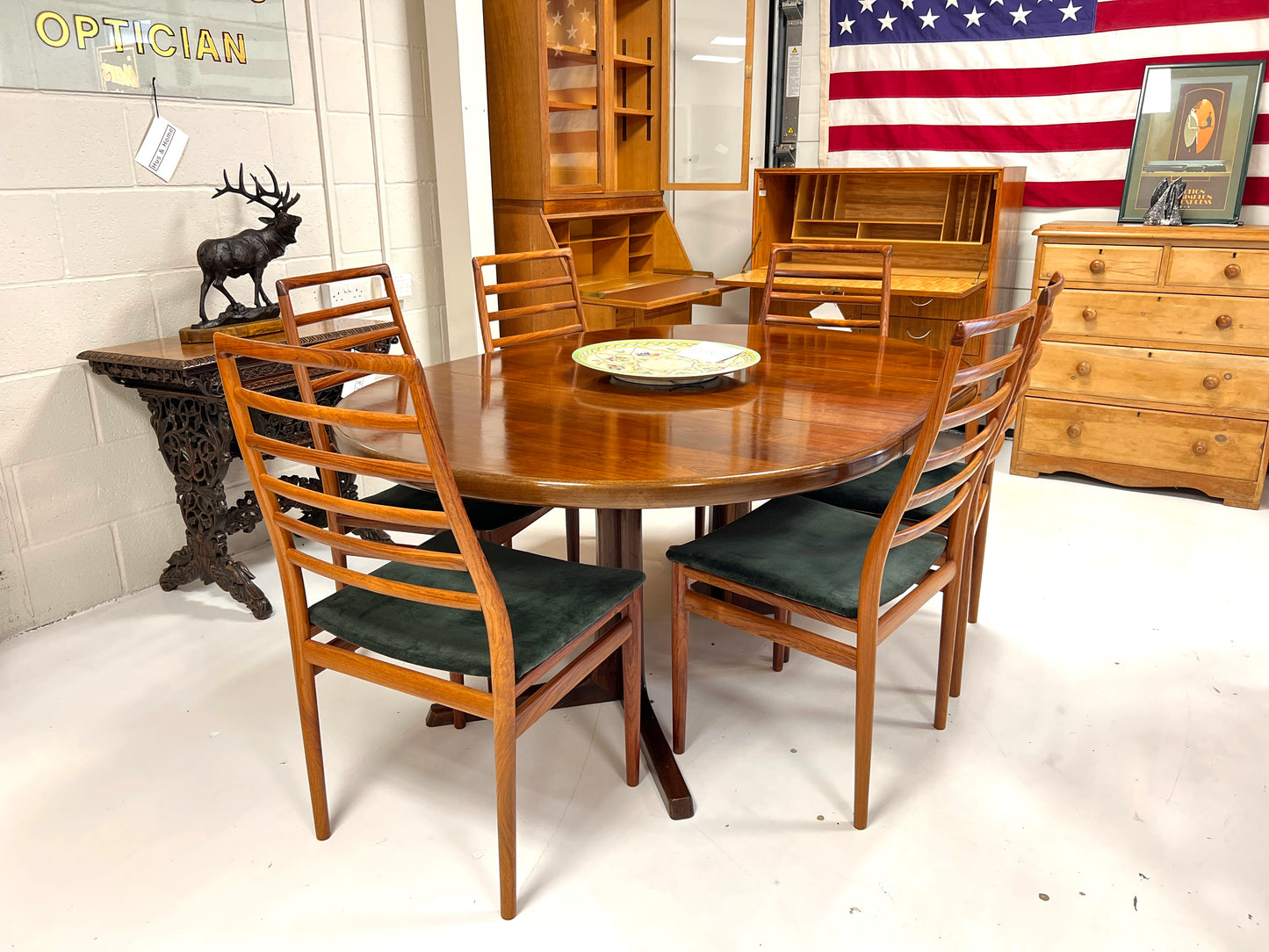Danish Rosewood Extending Dining Table by CJ Rosengaarden