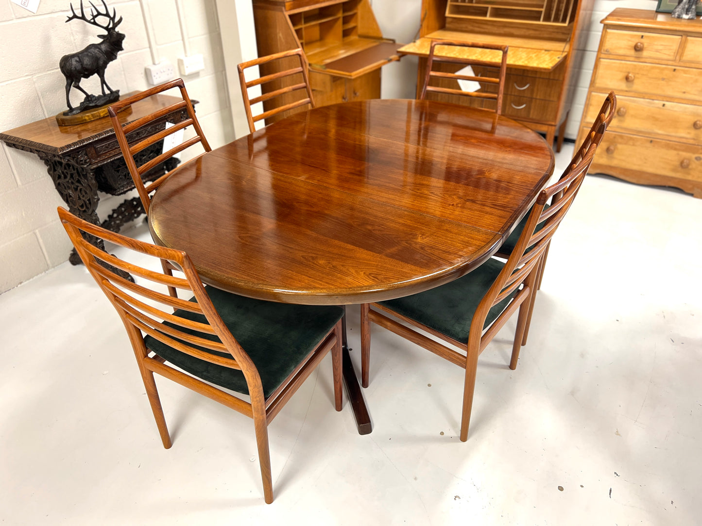 Danish Rosewood Extending Dining Table by CJ Rosengaarden