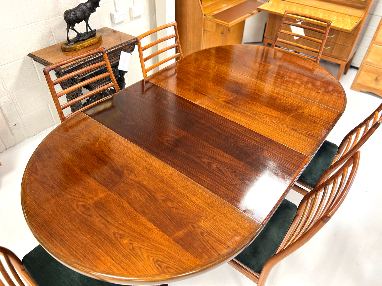 Danish Rosewood Extending Dining Table by CJ Rosengaarden