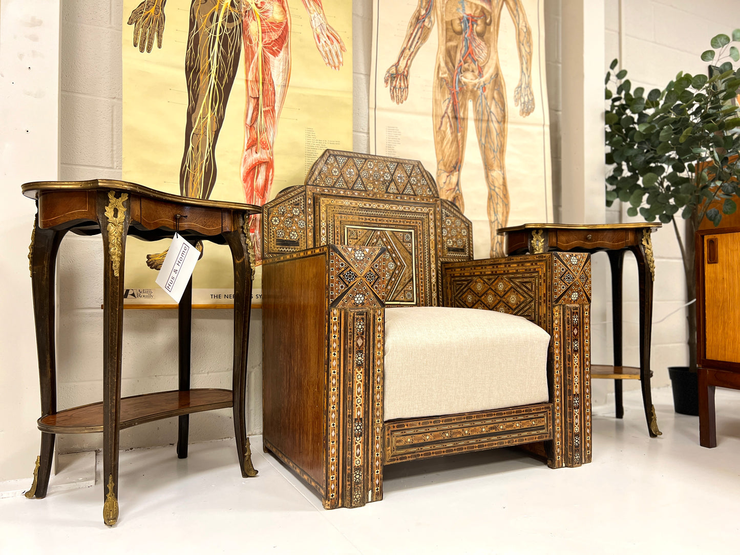 19th Century Moroccan Inlaid Club Chair