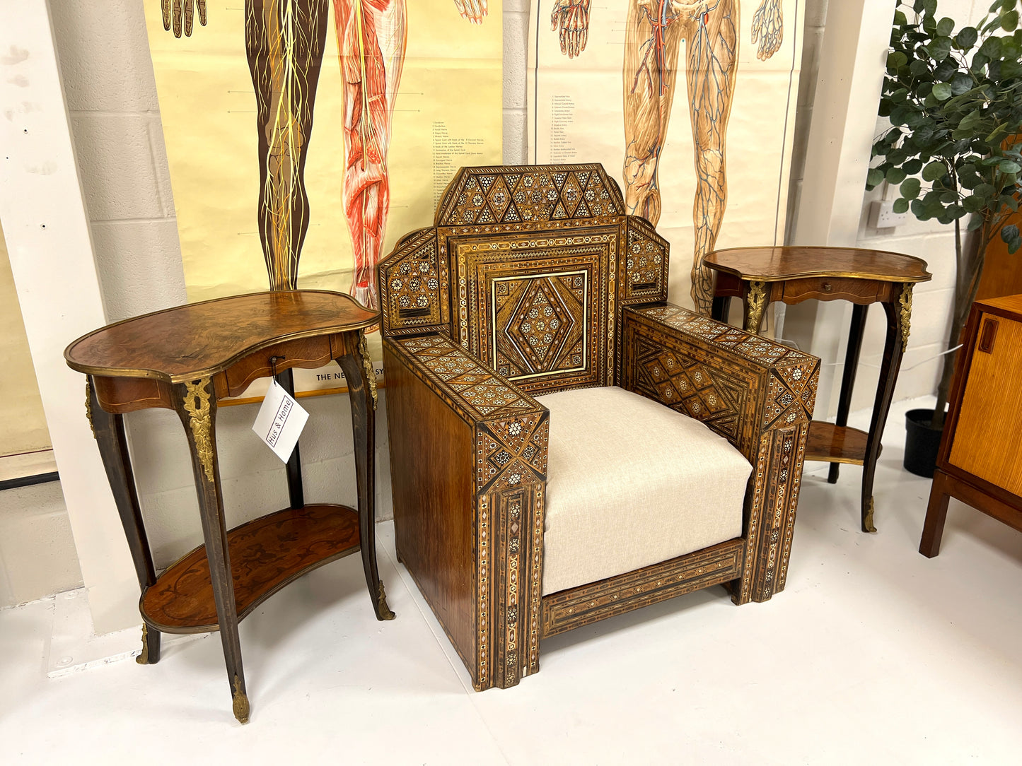 19th Century Moroccan Inlaid Club Chair