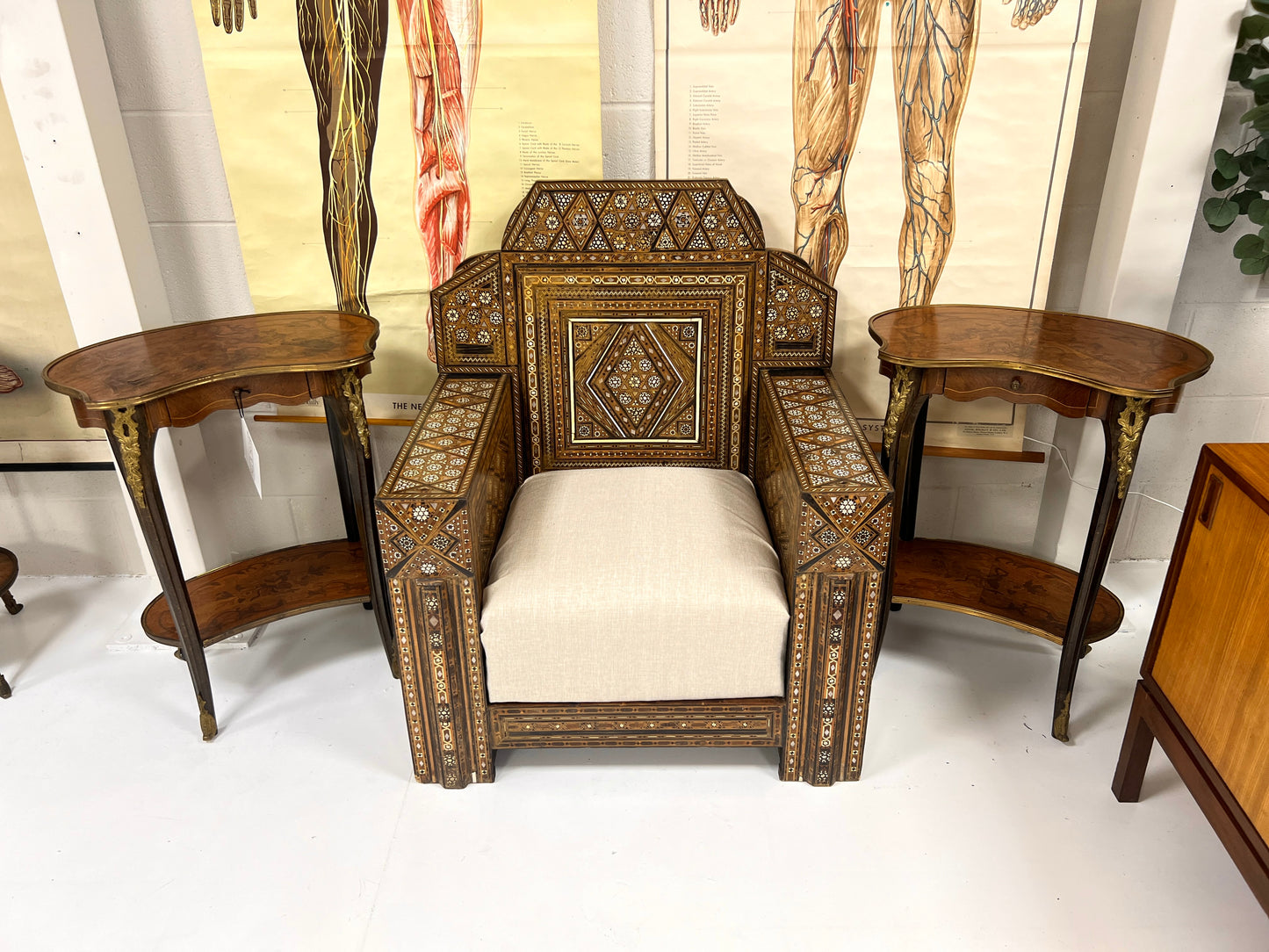 19th Century Moroccan Inlaid Club Chair