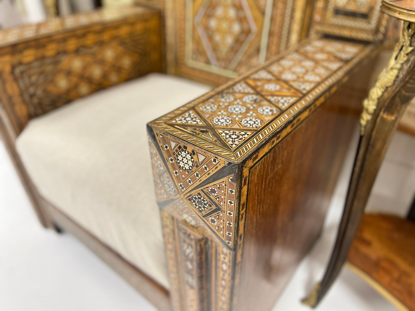 19th Century Moroccan Inlaid Club Chair