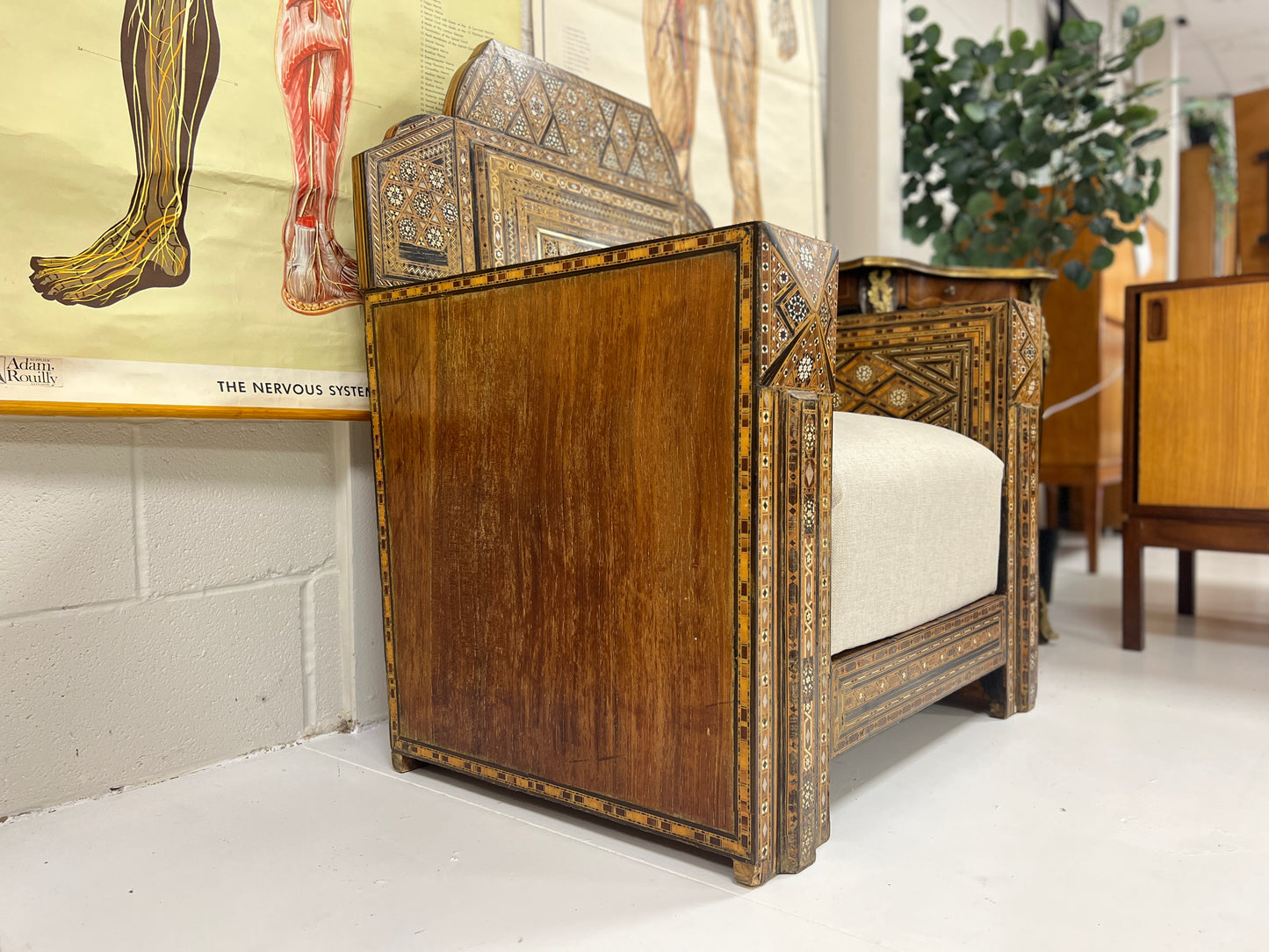 19th Century Moroccan Inlaid Club Chair