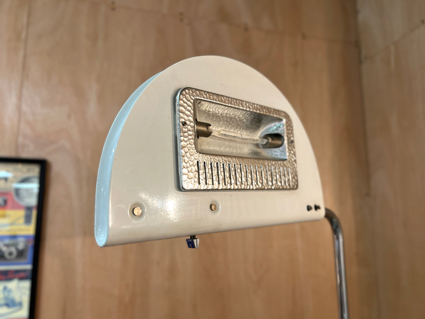 Bruno Gecchelin, Mezzaluna Floor Lamp with Marble Base and Chrome Shaft