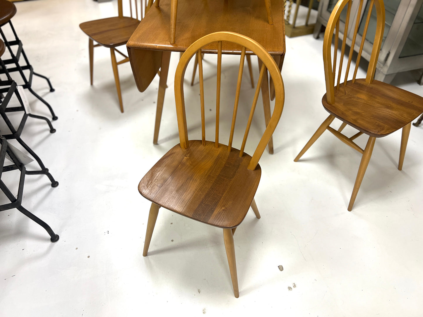 Set of 6 Ercol Model 400, Mid Century Dining Chairs
