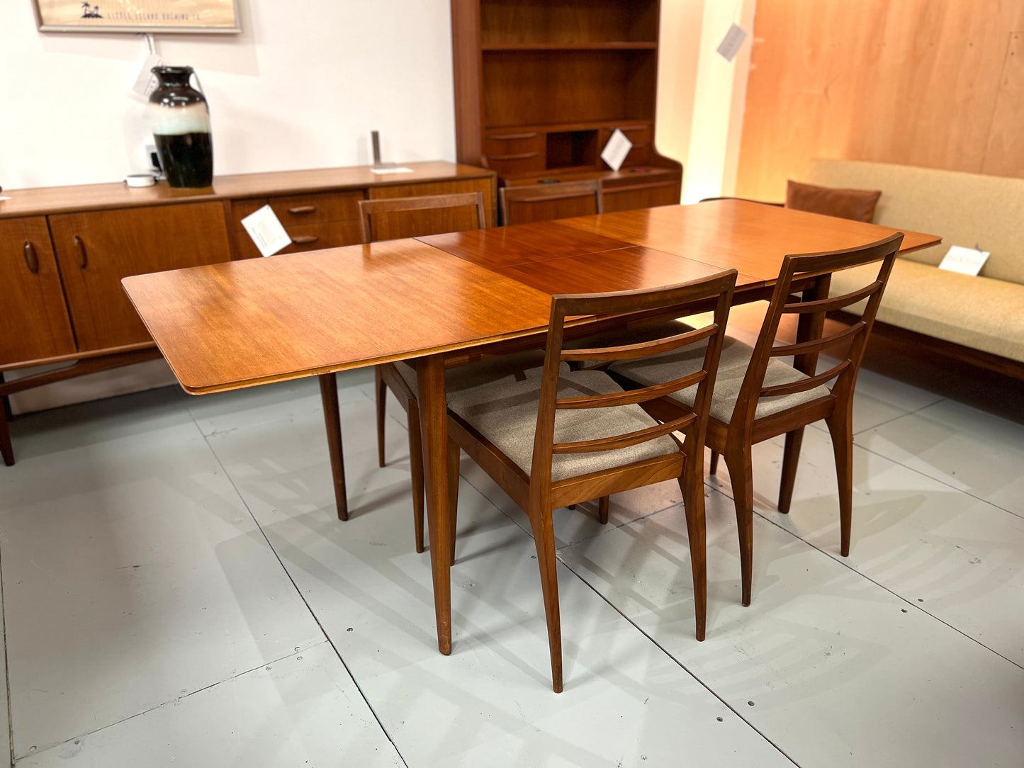 Mcintosh, Mid Century Teak Extending Dining Table and 4 Chairs