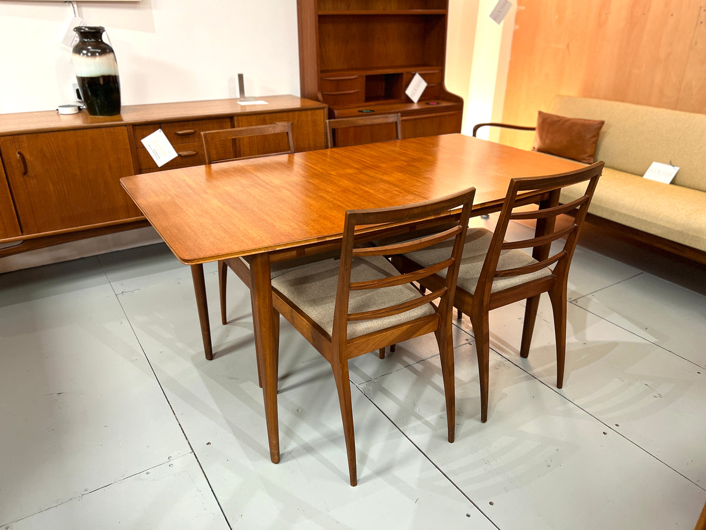 Mcintosh, Mid Century Teak Extending Dining Table and 4 Chairs