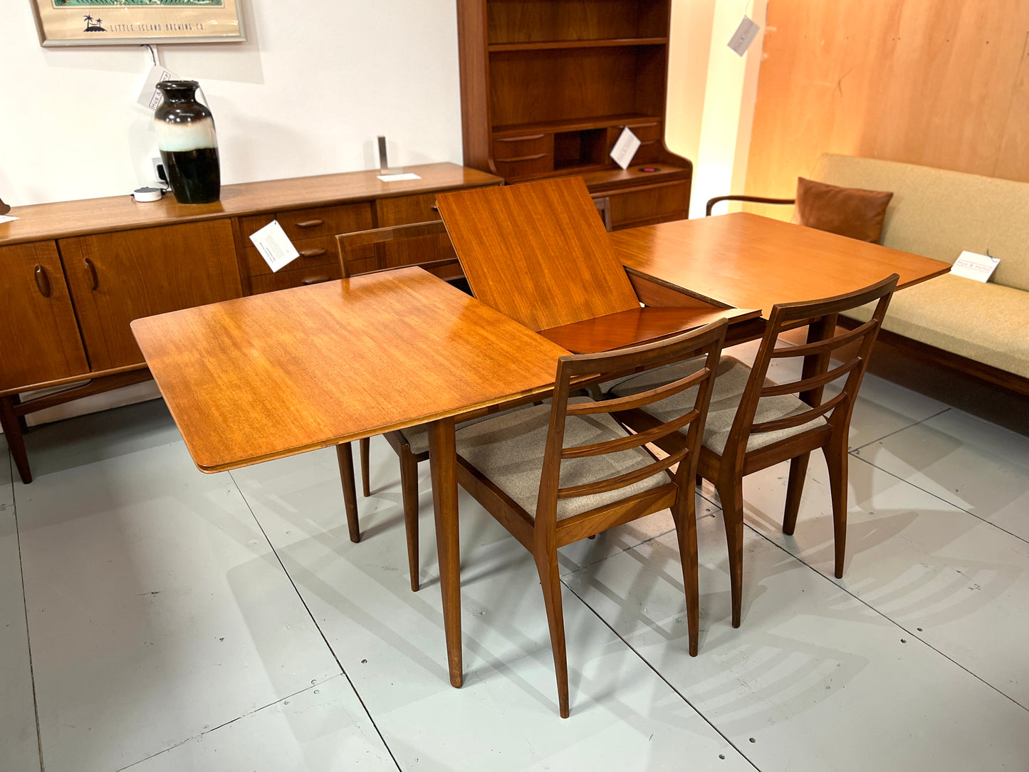 Mcintosh, Mid Century Teak Extending Dining Table and 4 Chairs