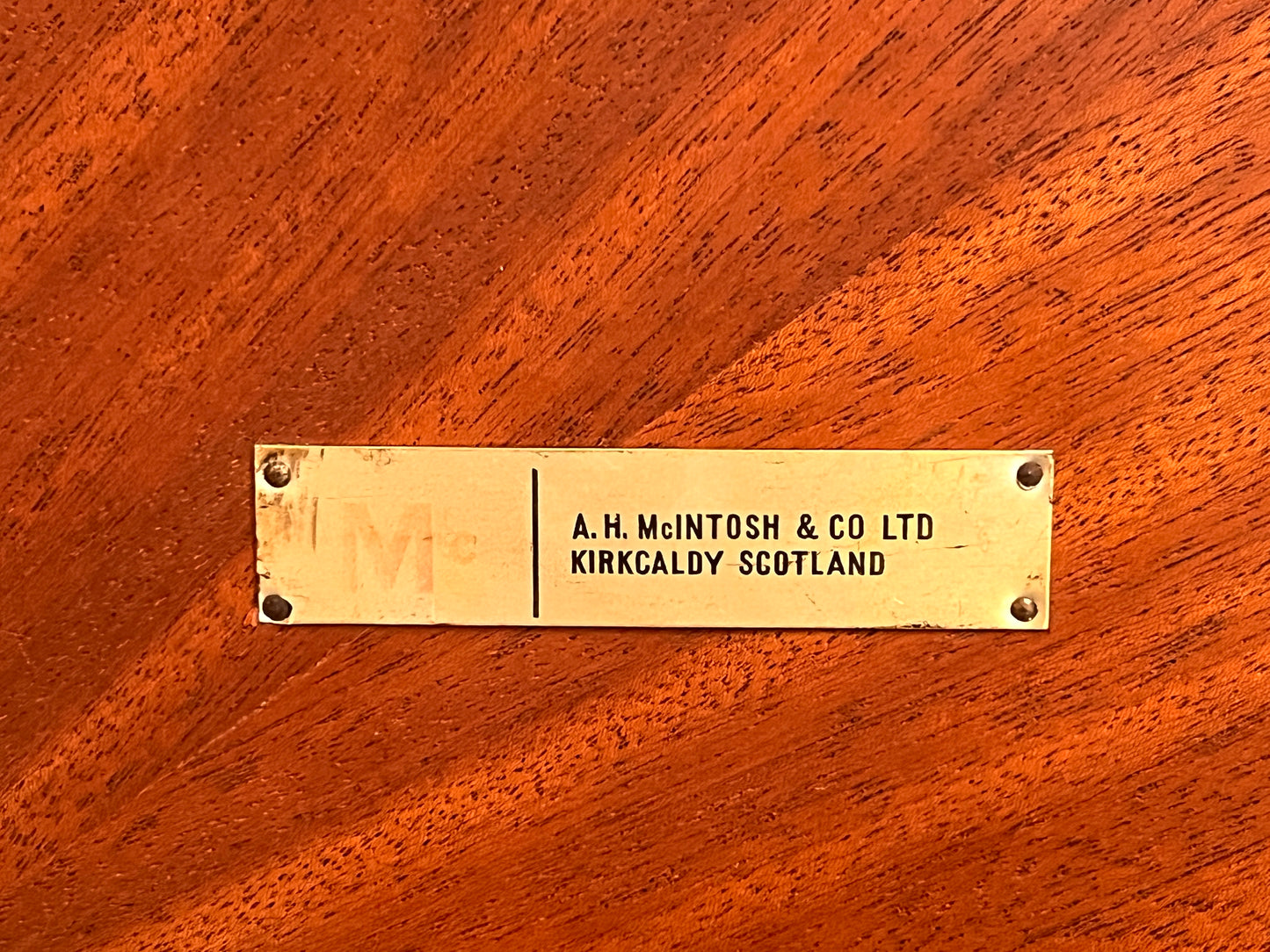 A.H. McIntosh, Mid Century Teak Sunburst Coffee Table