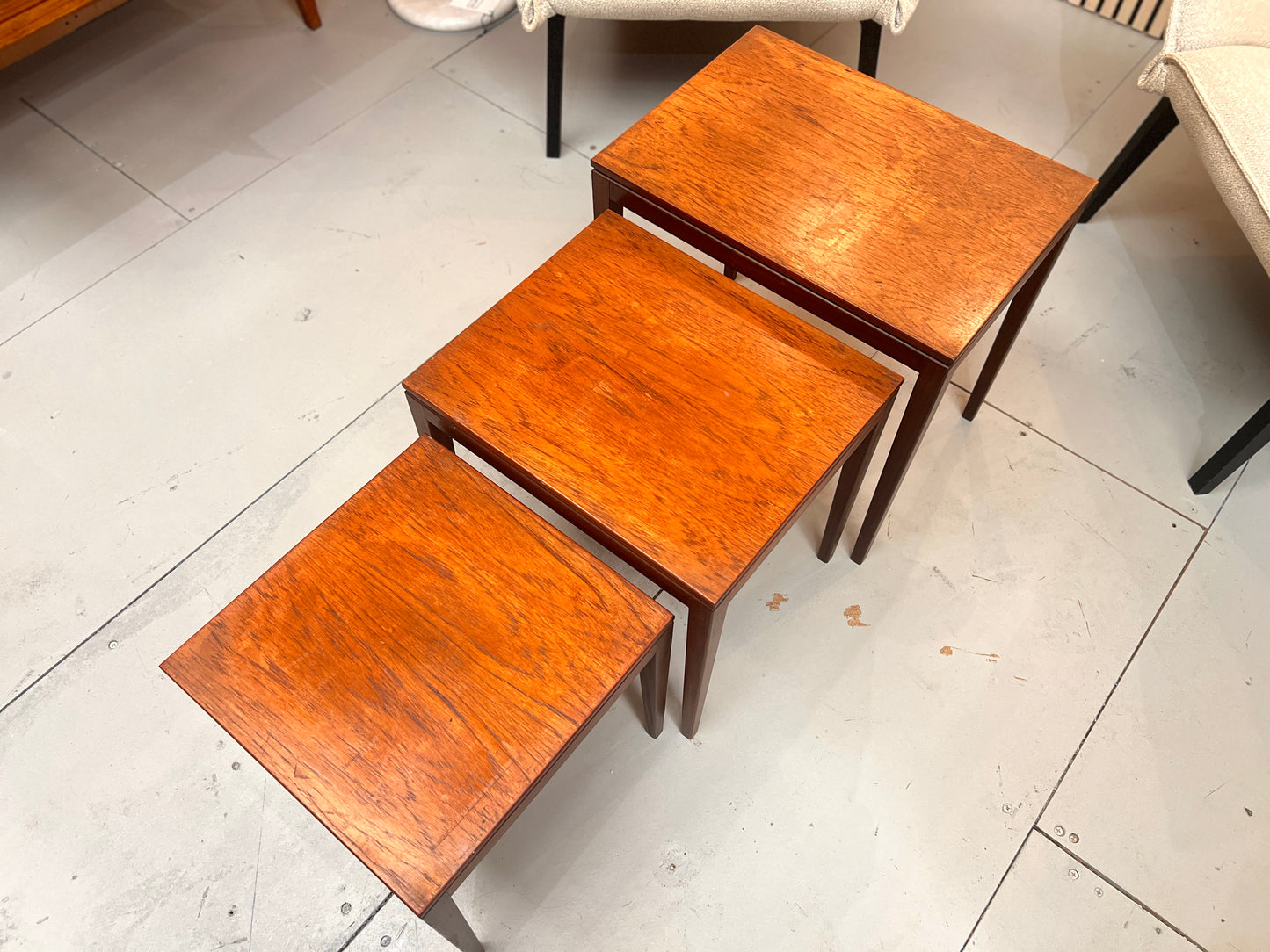 Richard Hornby for Fyne Lady, Set of 3 Afromosia Nest of Tables