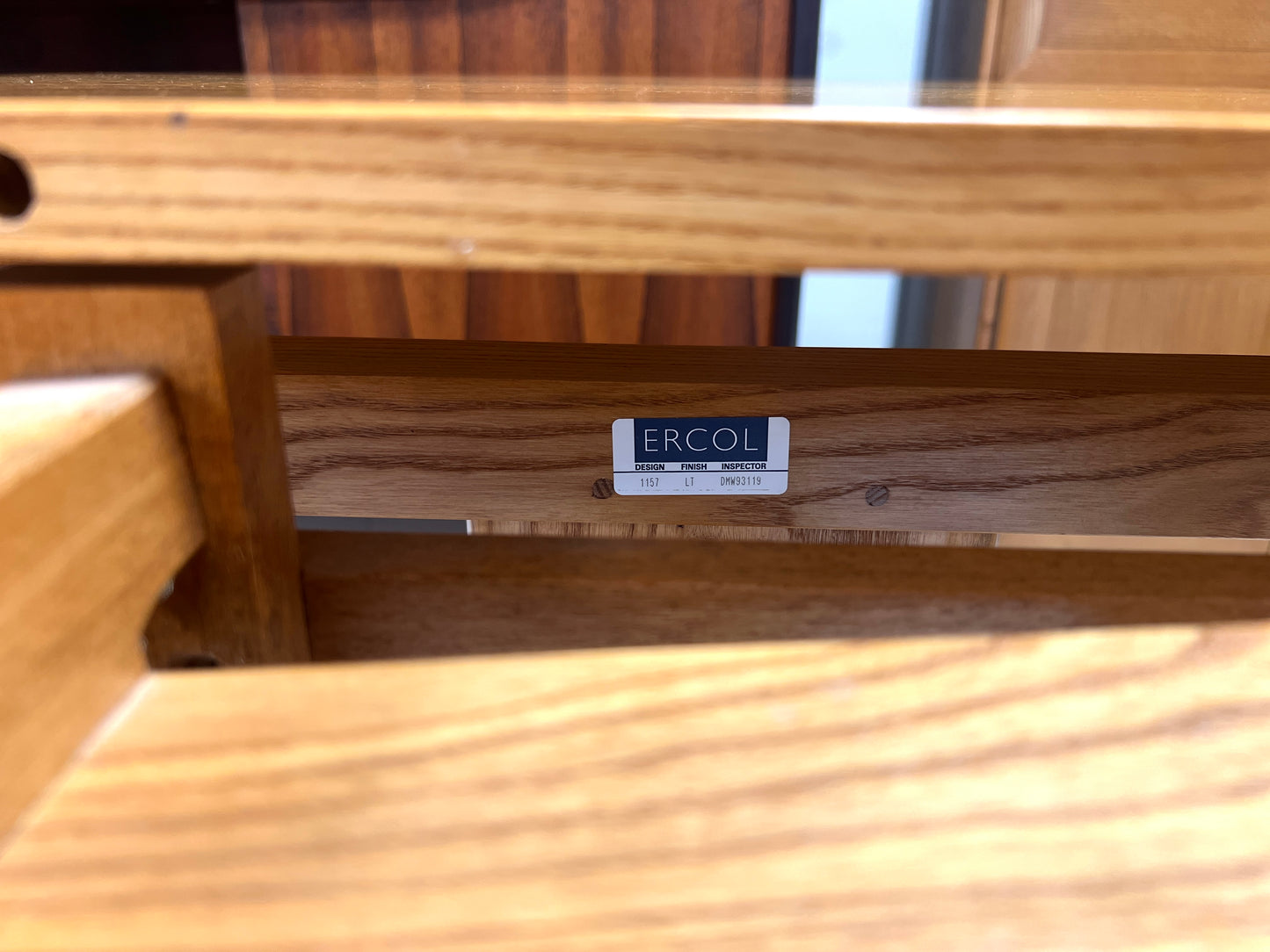 Ercol Elm Dining Table, Model 1157, Extending Trestle Table