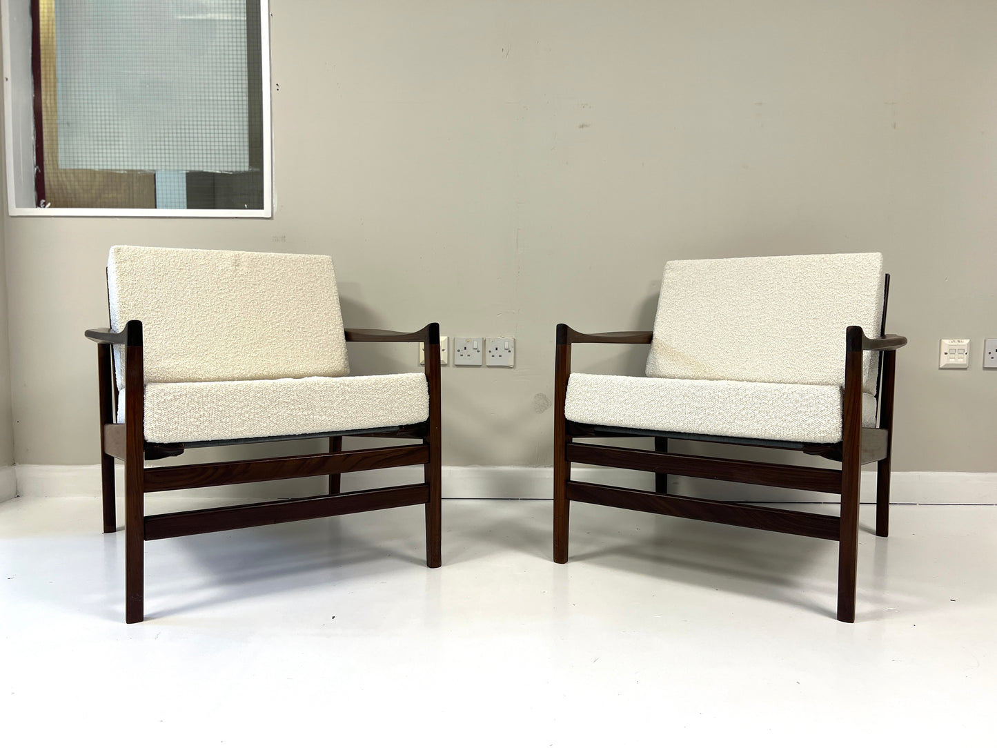 Pair of Cintique, Vintage Teak Lounge Chairs
