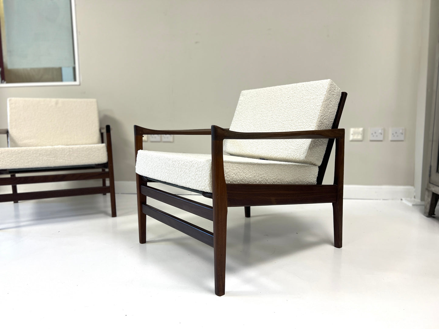 Pair of Cintique, Vintage Teak Lounge Chairs