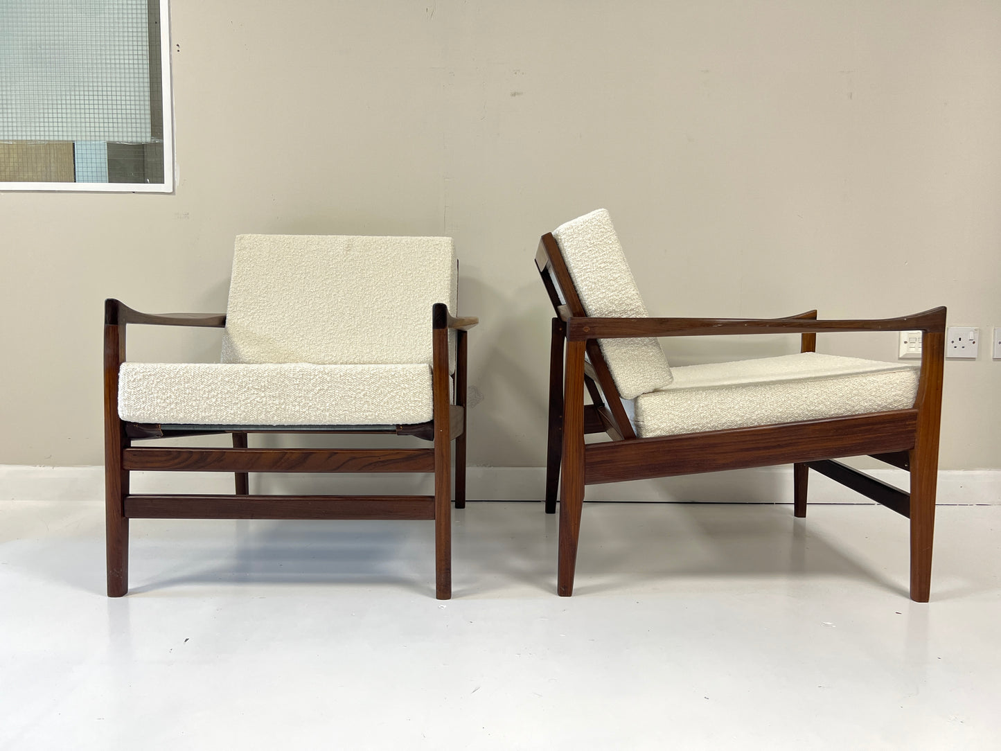 Pair of Cintique, Vintage Teak Lounge Chairs