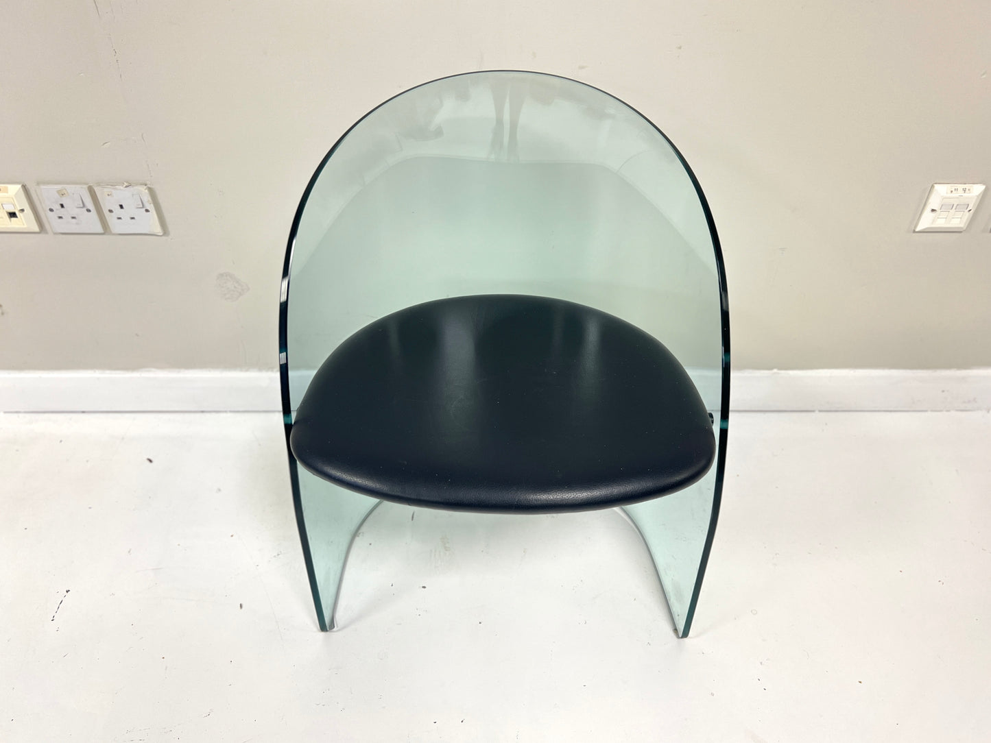 Vintage Glass Sculptural Chair by Fiam
