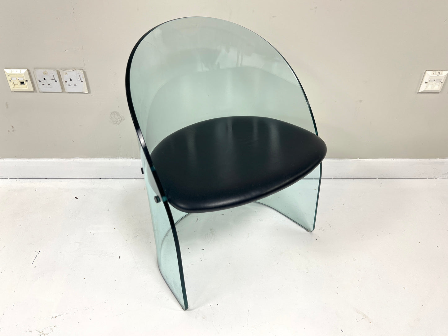 Vintage Glass Sculptural Chair by Fiam
