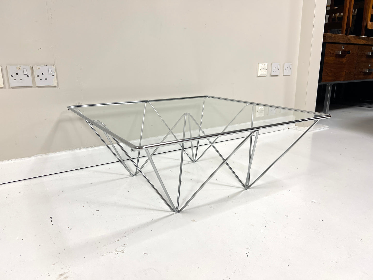 Paolo Piva, Vintage Italian Steel & Glass Alanda Coffee Table