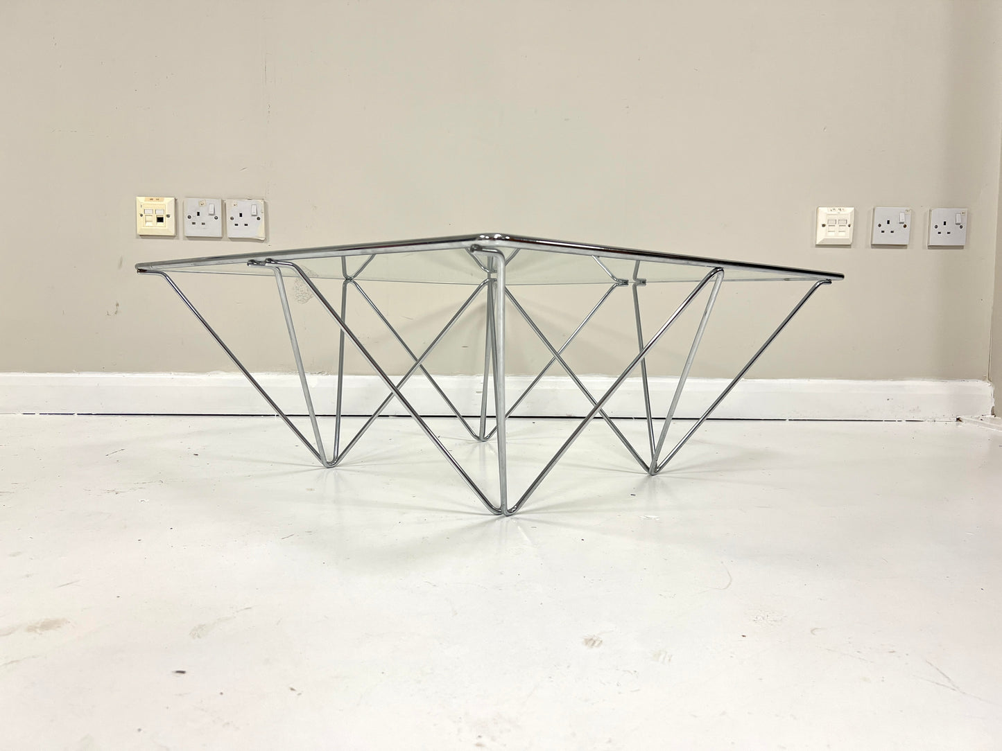 Paolo Piva, Vintage Italian Steel & Glass Alanda Coffee Table