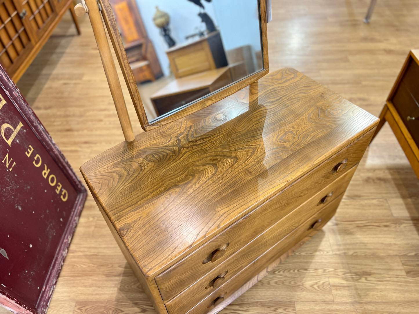 Ercol 408 - Mid Century Chest of Drawers With Mirror / Dressing Chest