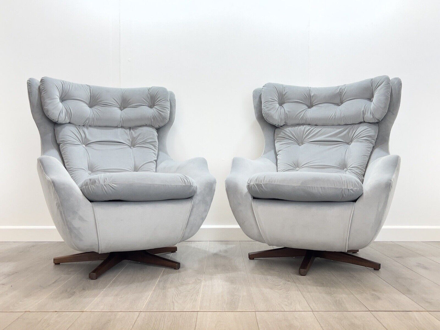 Pair of Parker Knoll Statesman, Mid Century Swivel Egg Chairs