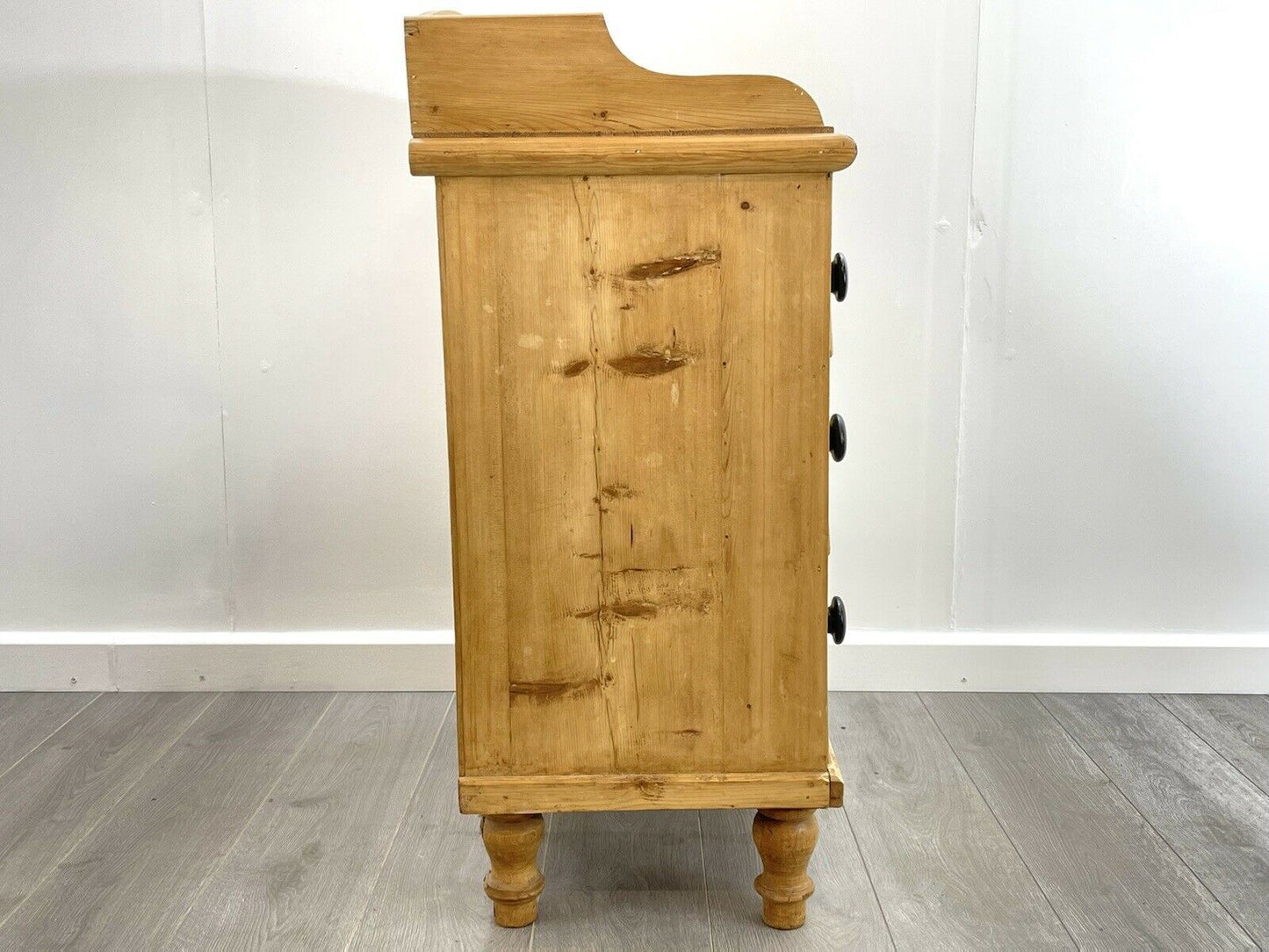 Victorian Pine Gallery Back Chest of Drawers / Dressing Chest
