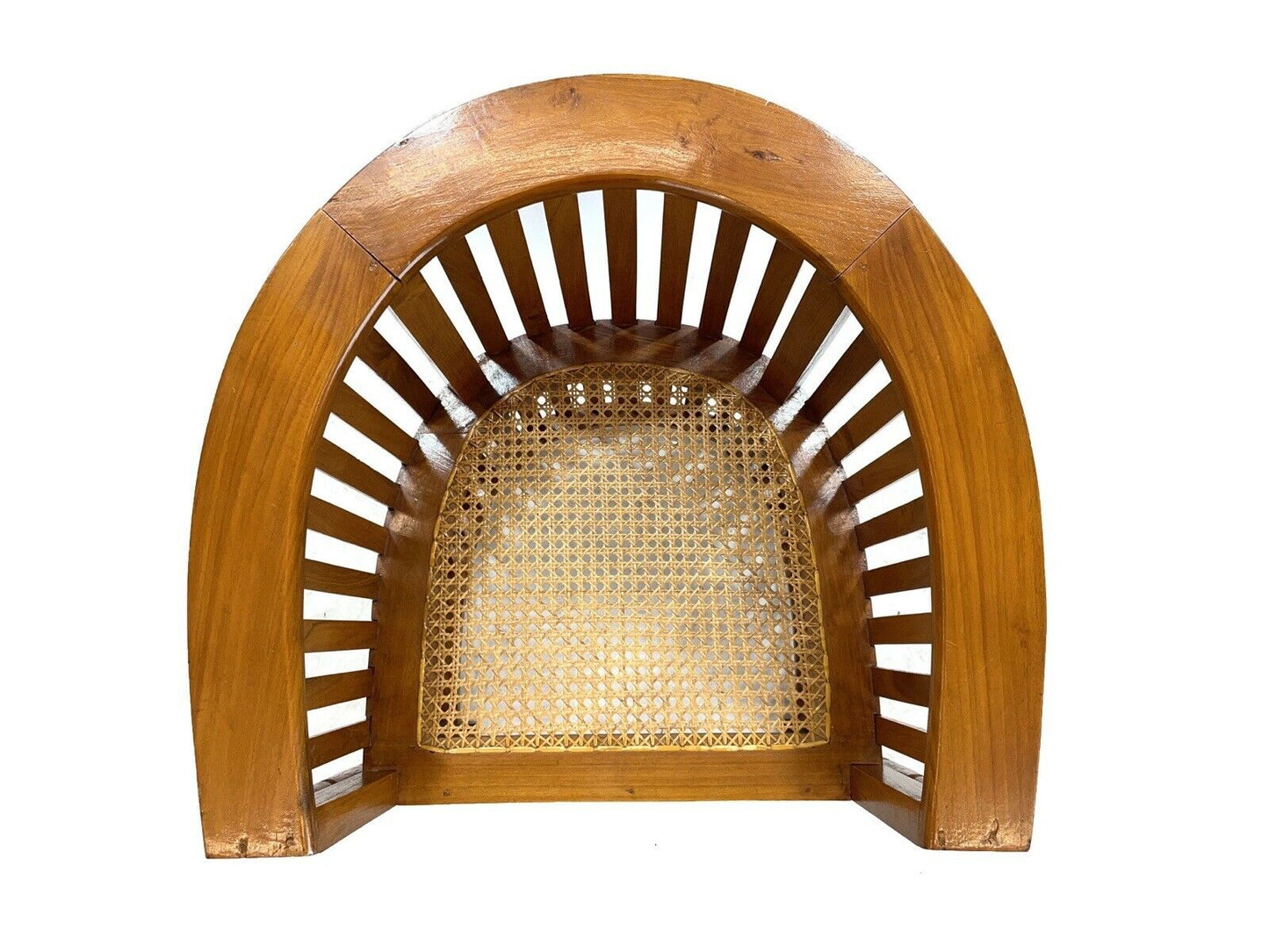 Arts And Crafts, Oak And Cane Barrel Chair