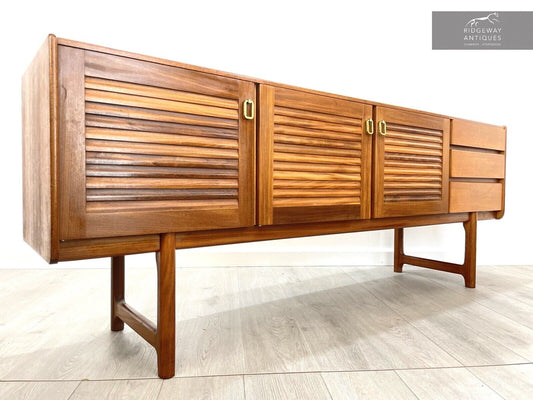 Mcintosh Of Kirkcaldy, Mid Century Teak, Louvred Door Sideboard / Credenza