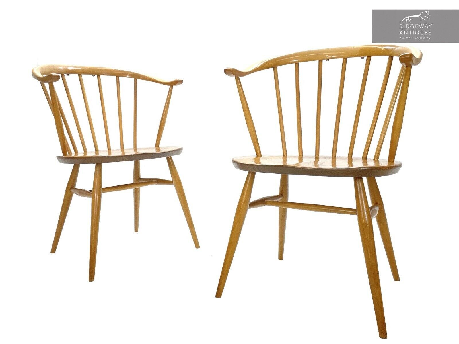 Pair Of Ercol 449a, Cowhorn Chairs - Main Image