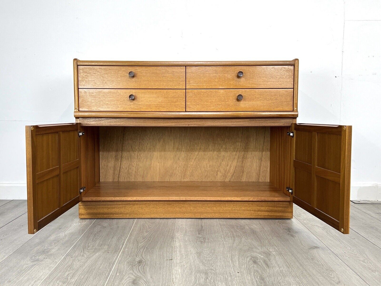 Nathan / Parker Knoll Squares, Mid Century Teak Compact Sideboard / Cupboard
