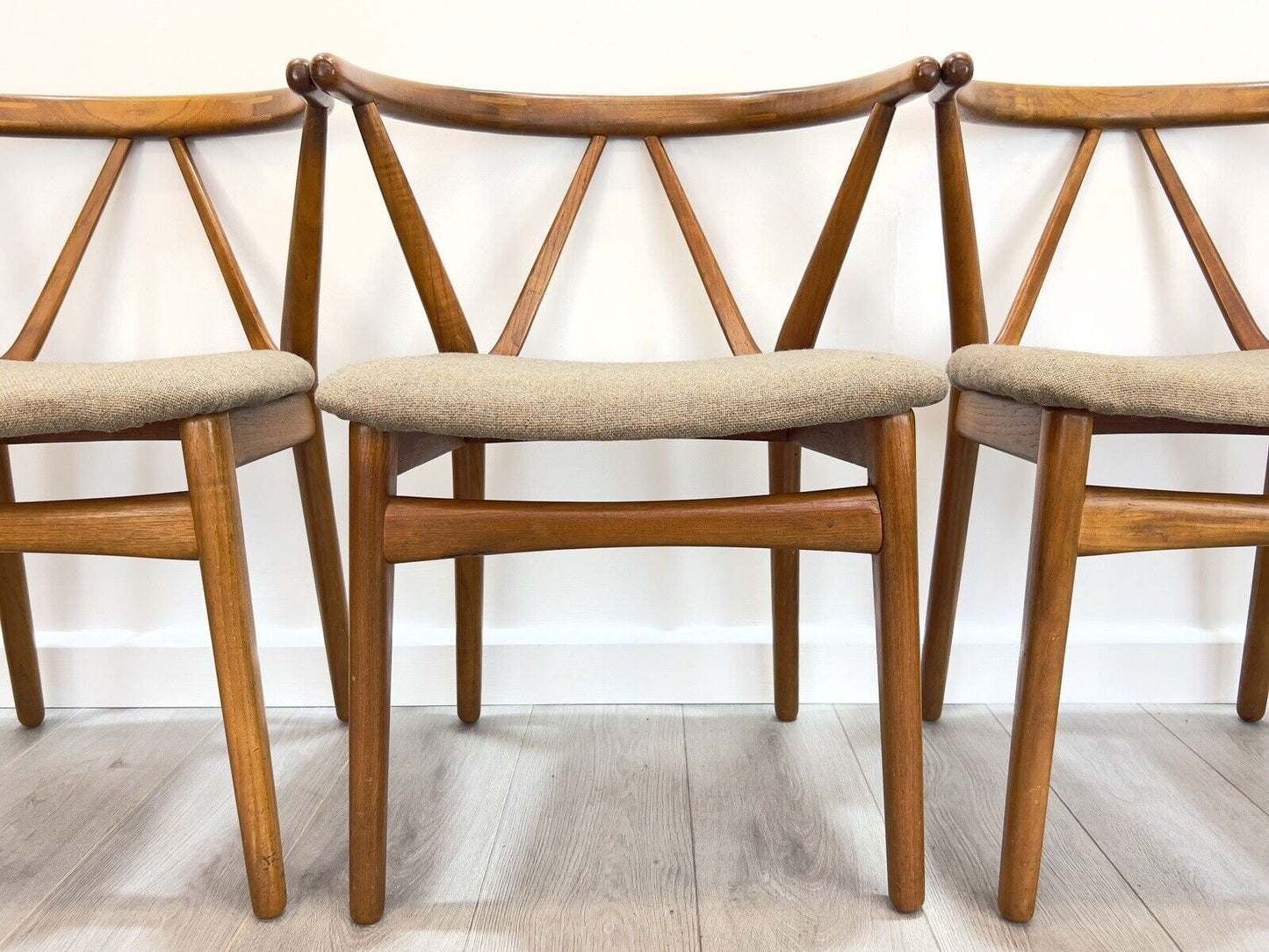 Set of 6, Henning Kjaernulf for Bruno Hansen, Wishbone Dining Chairs