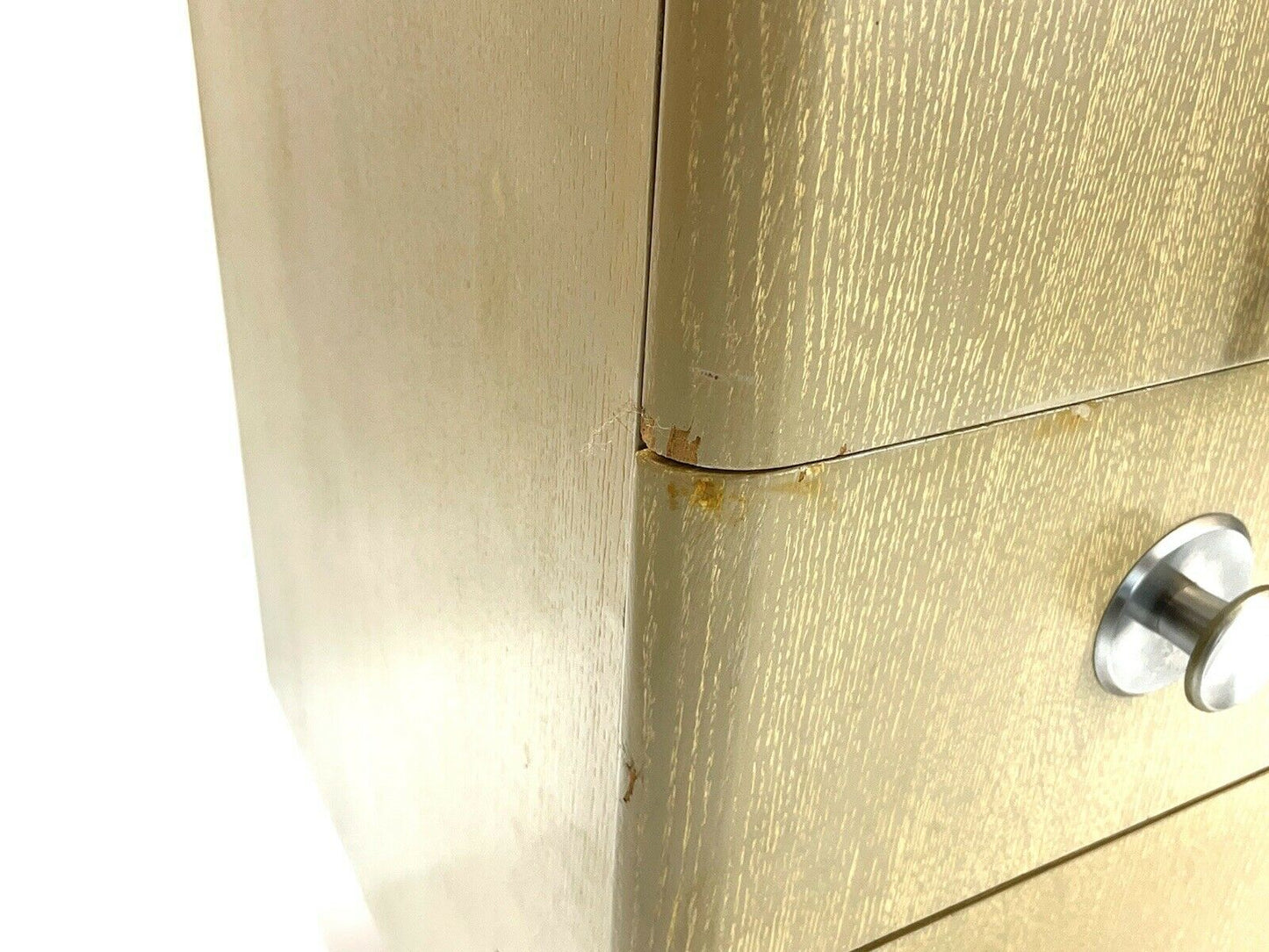 Mid Century, 1960's, 3 Drawer Taupe Coloured Veneer, Chest Of Drawers