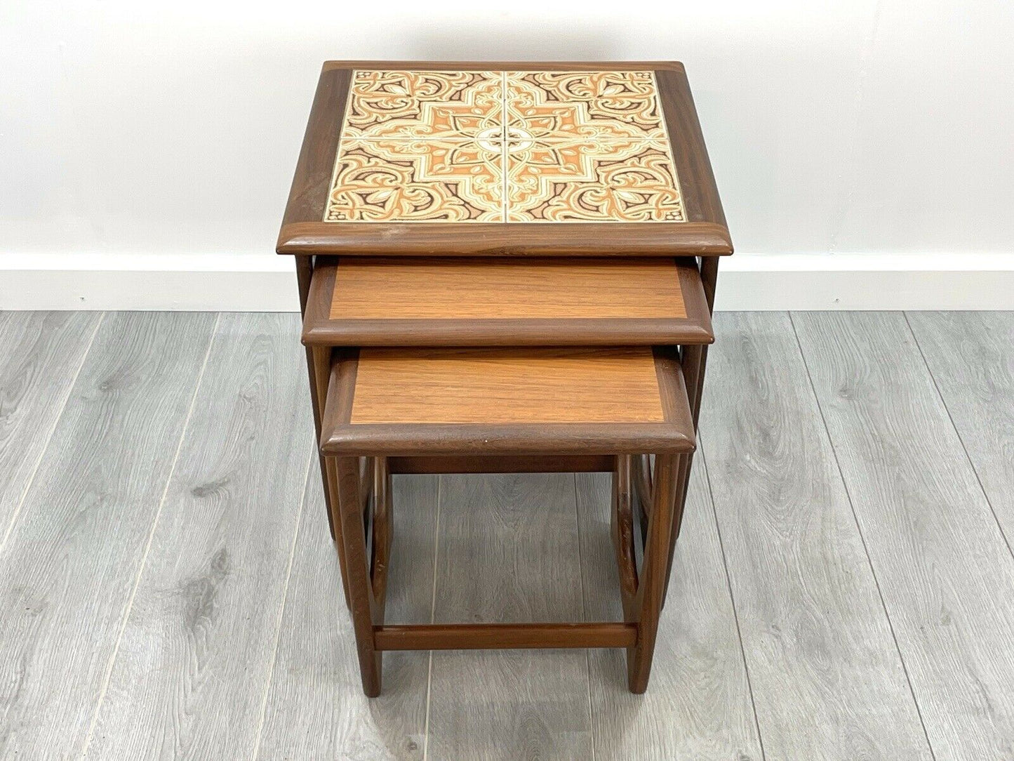G Plan Astro, Nest of 3 Teak Tiled Tables